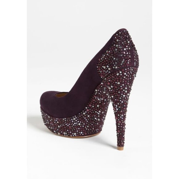 Enzo Angiolini Shoes - ENZO ANGIOLINI purple suede crystal pumps